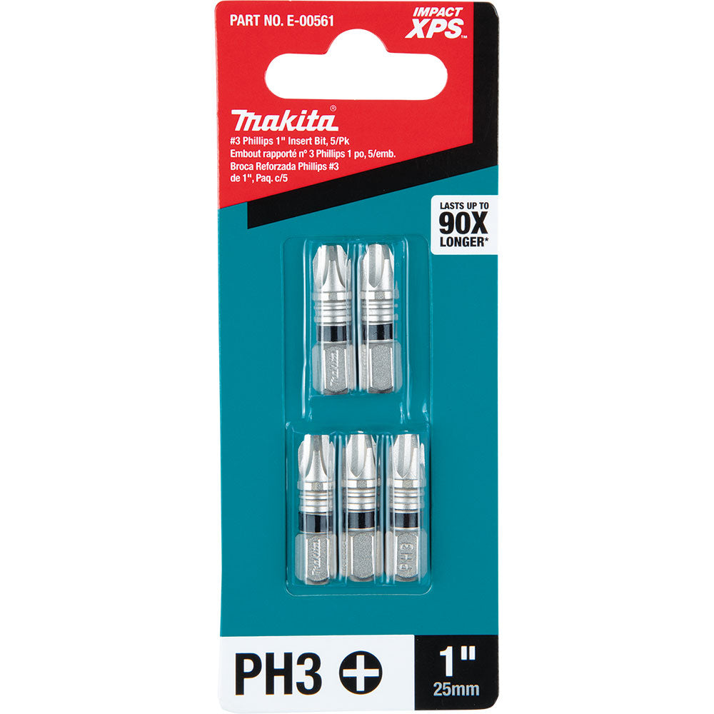 Makita E-00561 Impact XPS #3 Phillips 1" Insert Bit, 5 Pack - 3