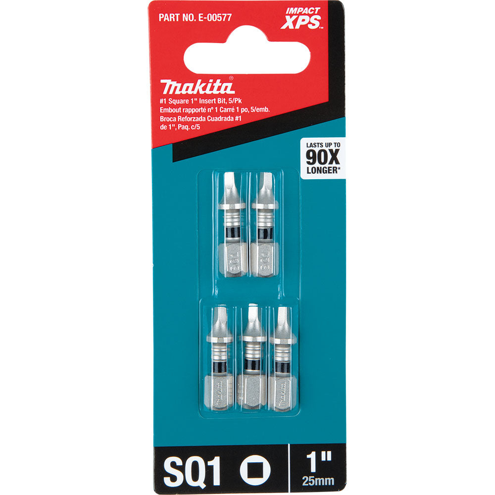 Makita E-00577 Impact XPS #1 Square 1" Insert Bit, 5 Pack - 3