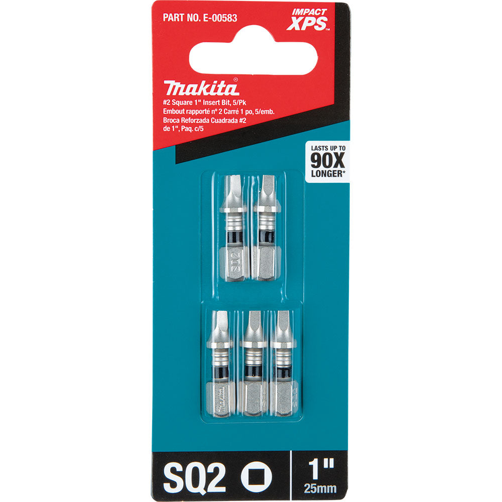 Makita E-00583 Impact XPS #2 Square 1" Insert Bit, 5 Pack - 3