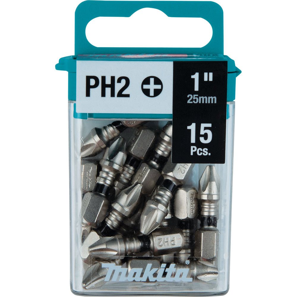 Makita E-00664 Impact XPS #2 Phillips 1" Insert Bit, 15 Pack