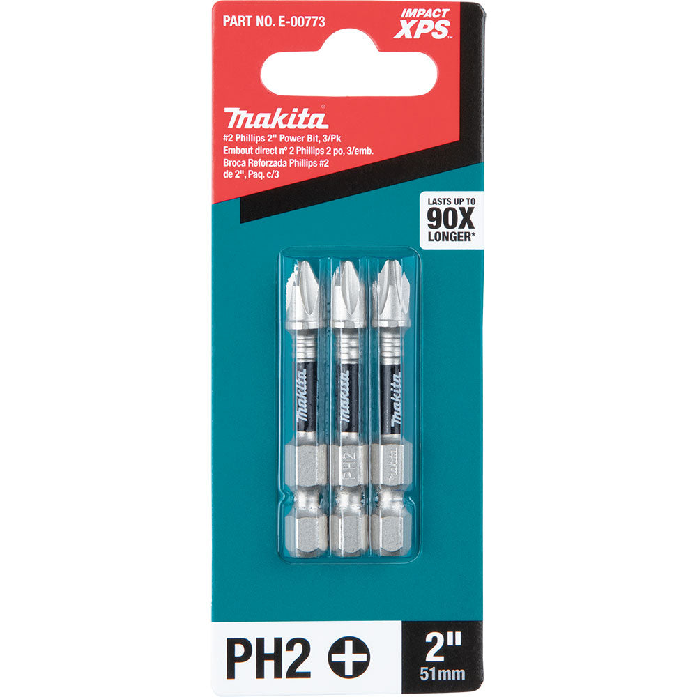 Makita E-00773 Impact XPS #2 Phillips 2" Power Bit, 3 Pack - 3