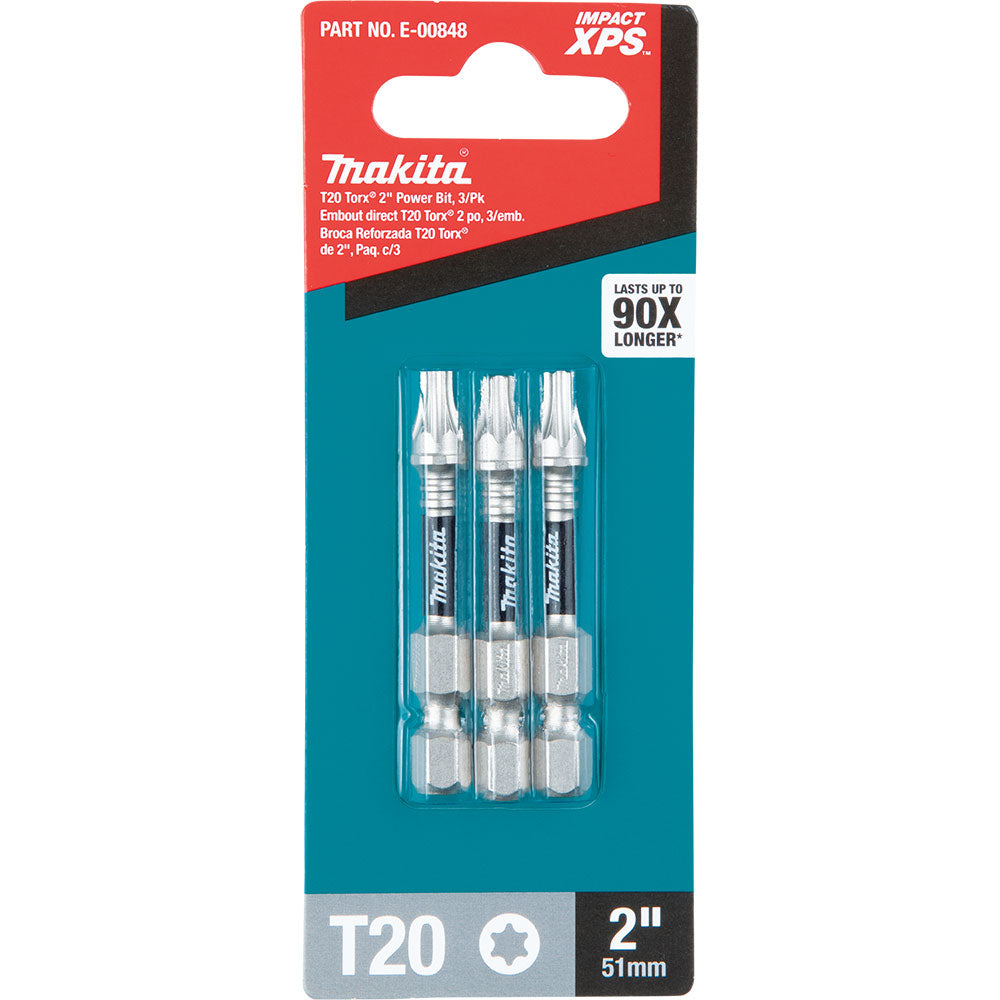 Makita E-00848 Impact XPS T20 Torx 2" Power Bit, 3 Pack - 3