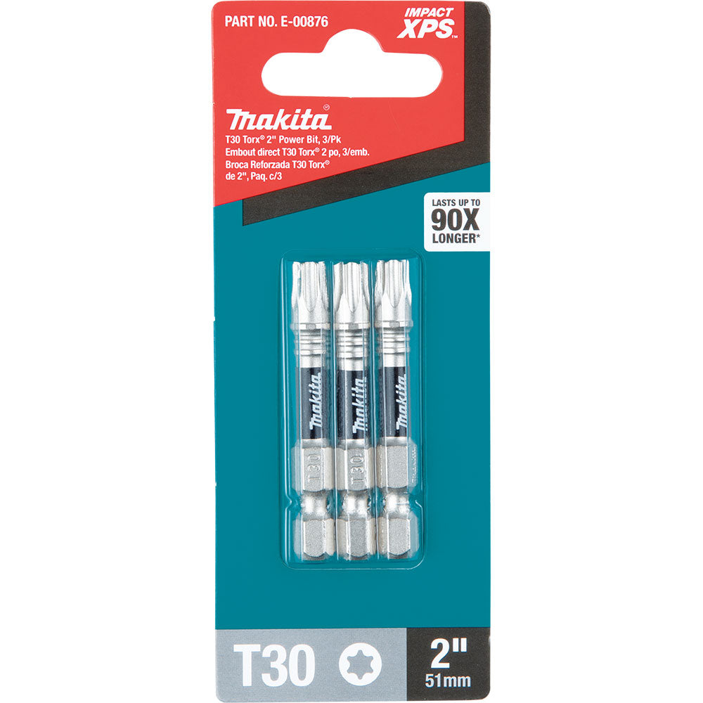 Makita E-00876 Impact XPS T30 Torx 2" Power Bit, 3 Pack - 3