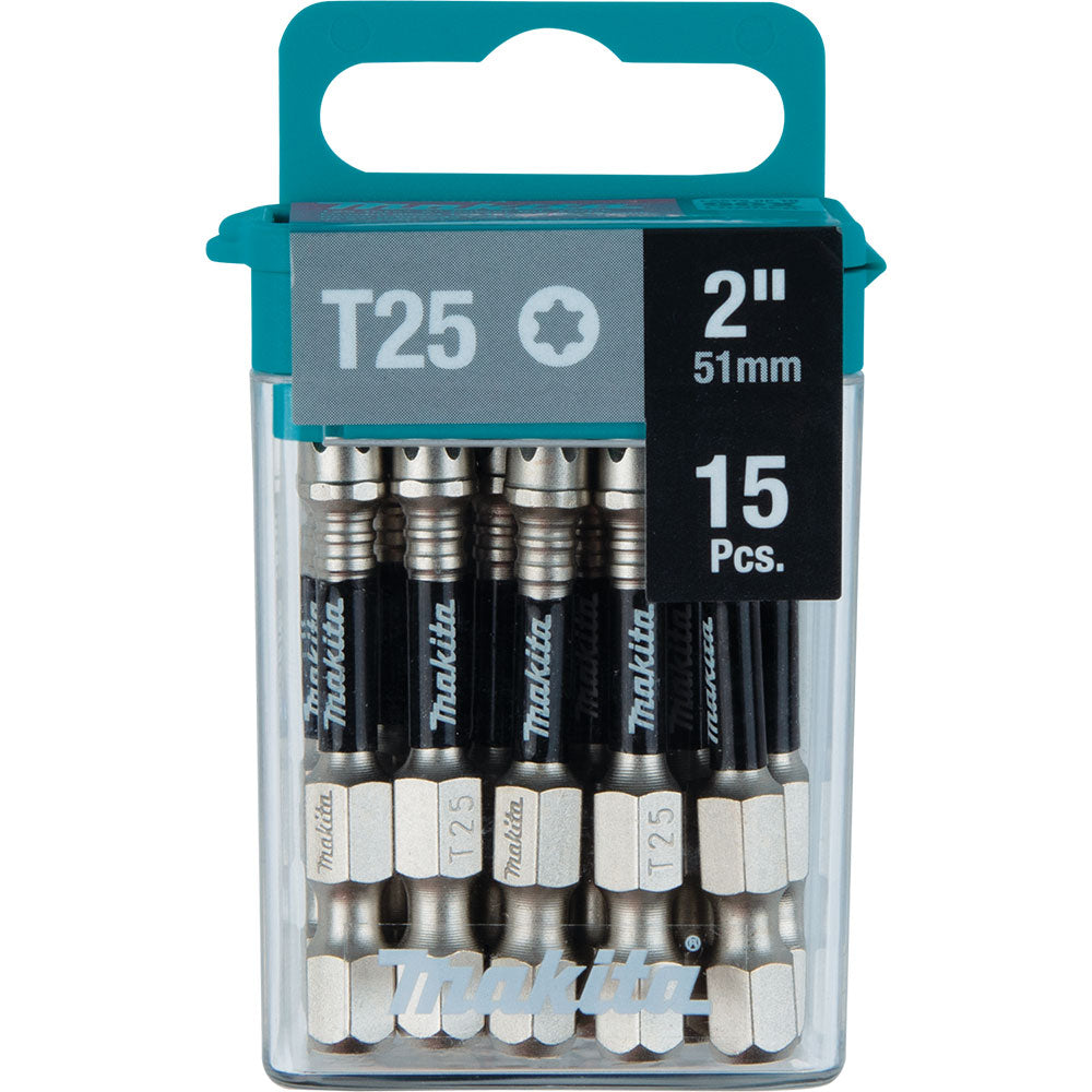 Makita E-01074 Impact XPS T25 Torx 2" Power Bit, 15 Pack