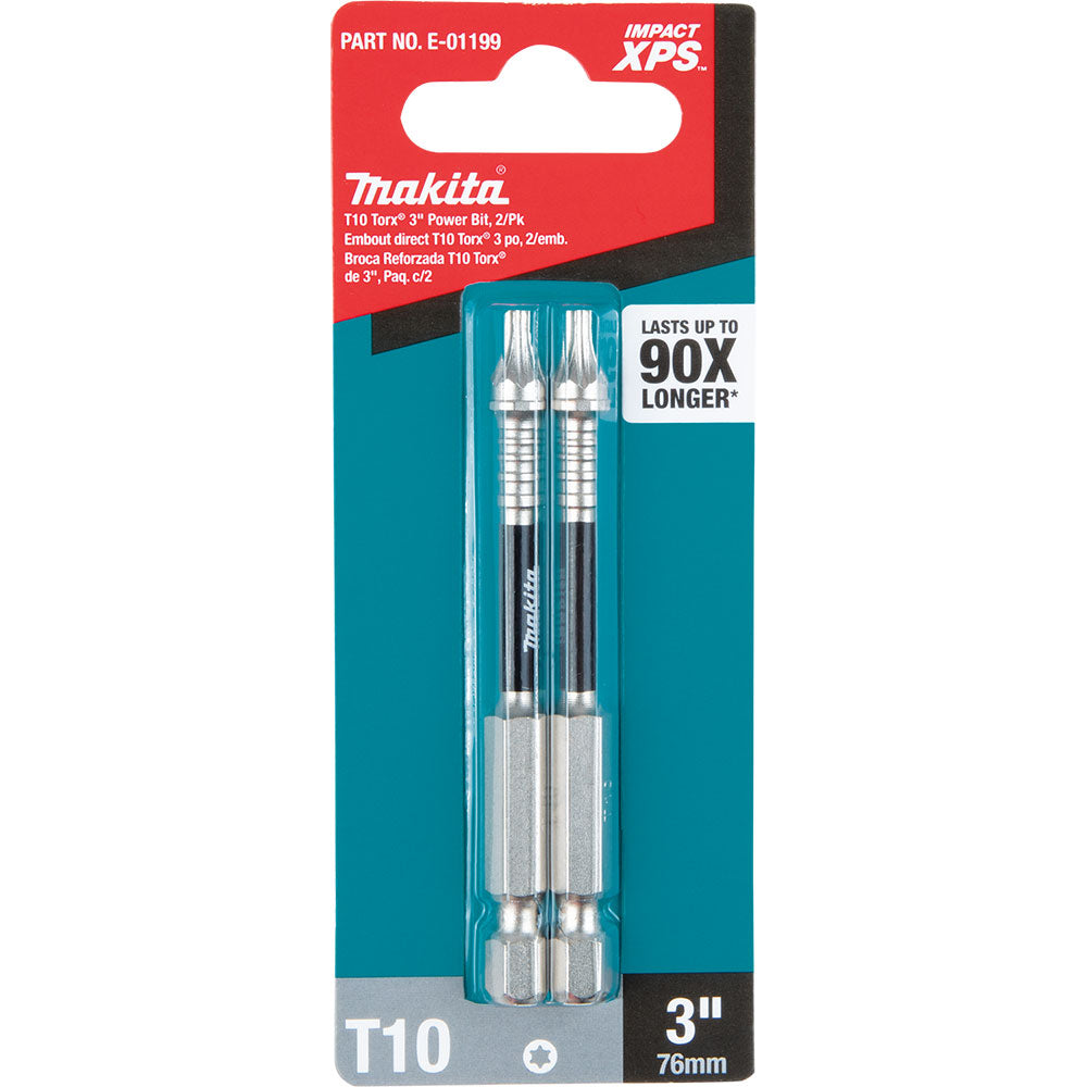 Makita E-01199 Impact XPS T10 Torx 3" Power Bit, 2 Pack - 3