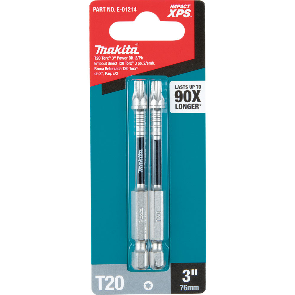 Makita E-01214 Impact XPS T20 Torx 3" Power Bit, 2 Pack - 3