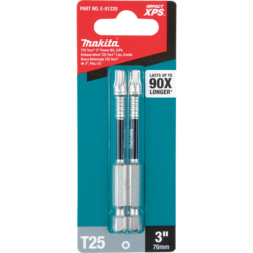 Makita E-01220 Impact XPS T25 Torx 3" Power Bit, 2 Pack - 3