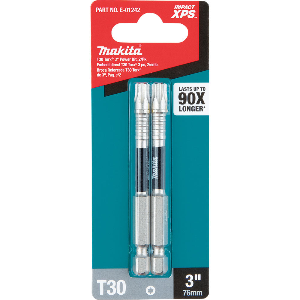 Makita E-01242 Impact XPS T30 Torx 3" Power Bit, 2 Pack - 3