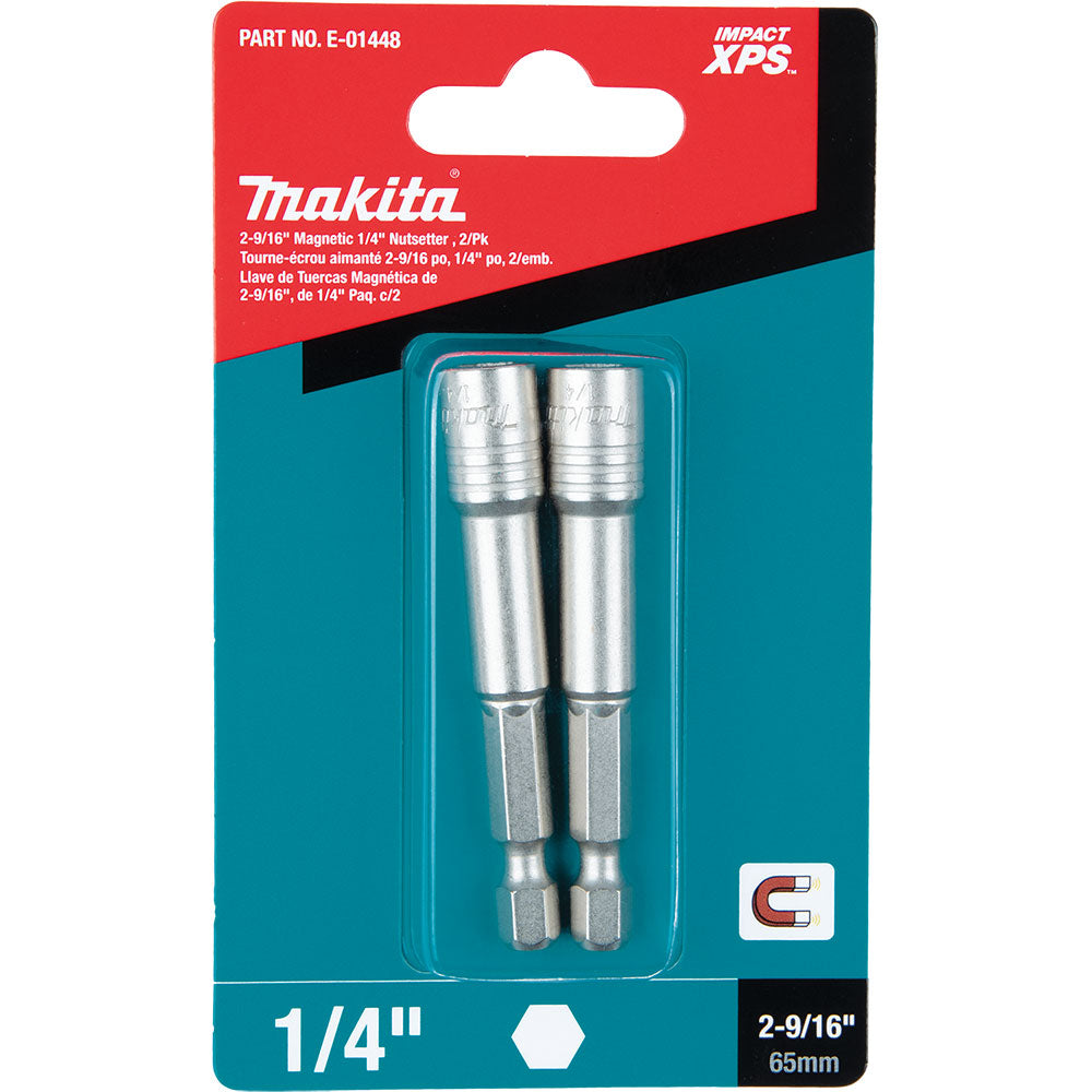 Makita E-01448 Impact XPS 2-9/16" Magnetic 1/4" Nutsetter, 2 Pack - 3