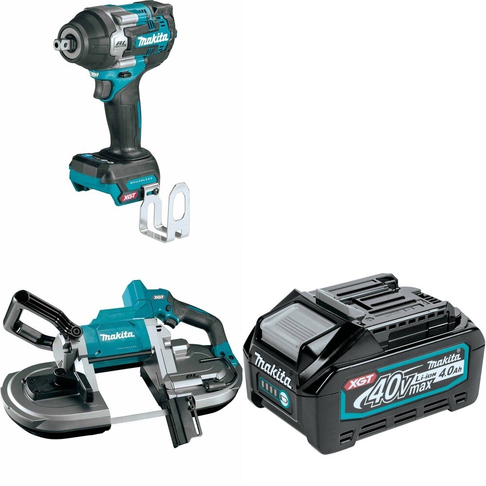 Makita GBP01Z Portable Band Saw W/ GWT08Z Impact Wrench and FREE BL4040 Battery