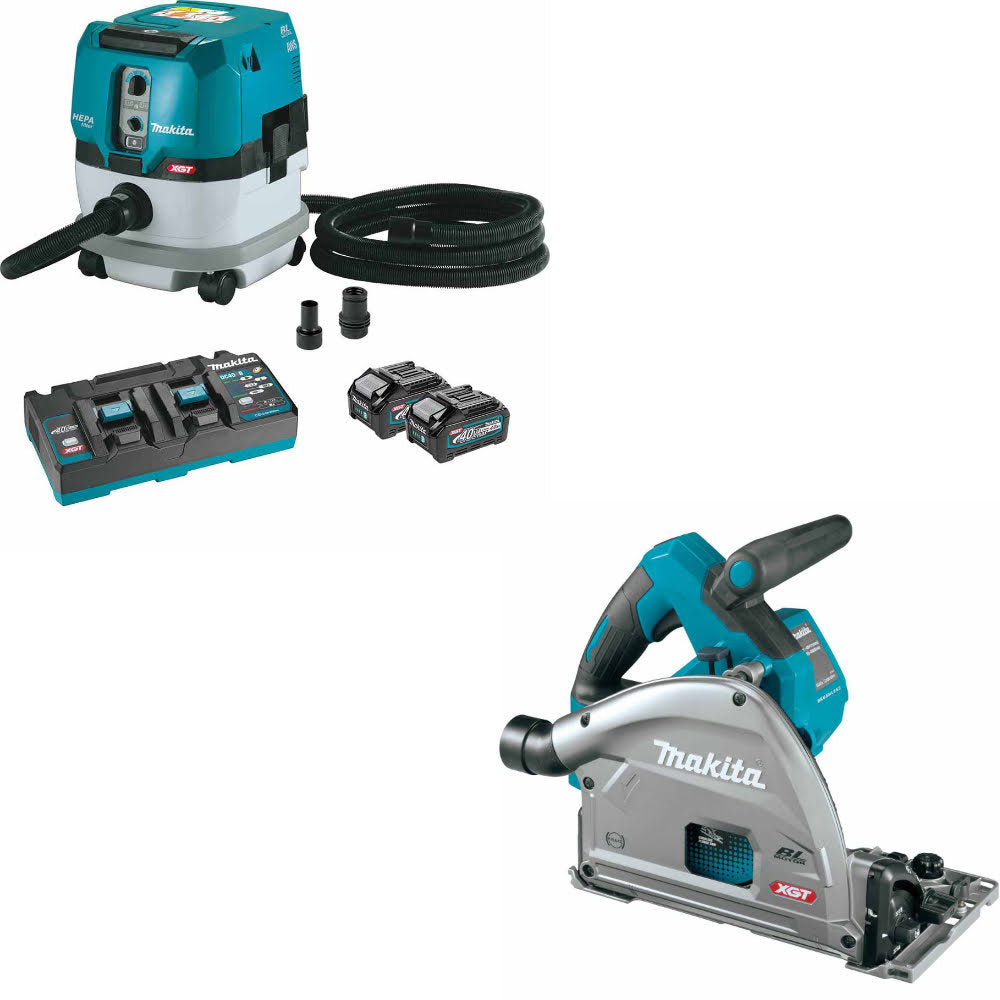 Makita GCV02PMX 40V Max XGT Dust Extractor Kit W/ FREE GPS01Z 40V Max Circ Saw