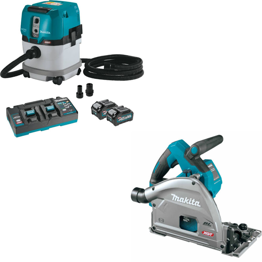 Makita GCV04PMX 40V Max XGT Dust Extractor Kit W/ FREE GPS01Z 40V Max Circ Saw