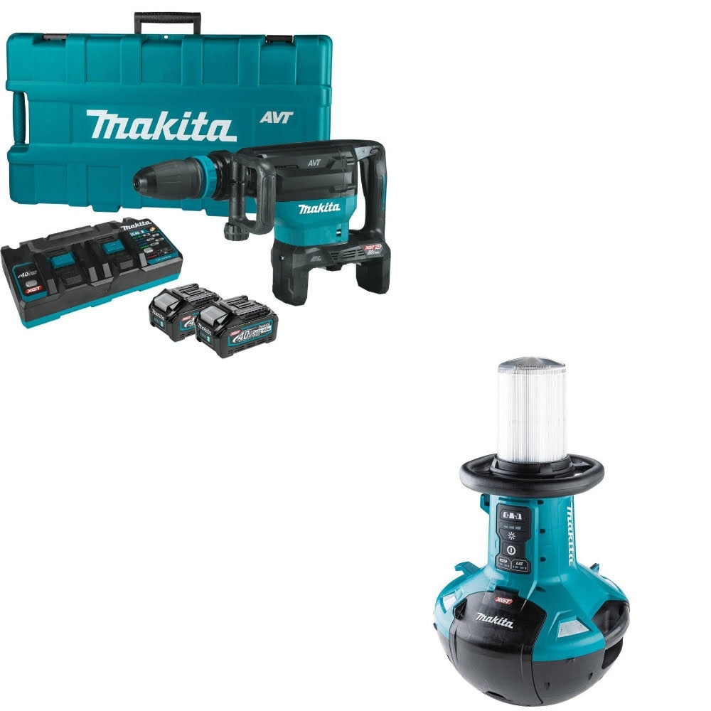 Makita GMH02PM 80V Demolition Hammer Kit W/ FREE ML010G Upright Light