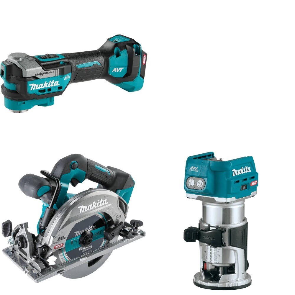 Makita GMT01Z Multi-Tool Kit W/ GSH05Z 6-1/2" Saw and FREE GTR01Z Router