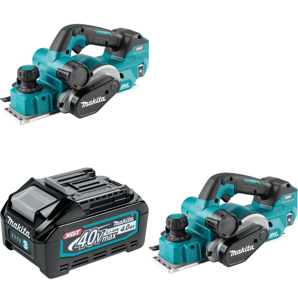 Makita GPK01Z 3-1/4" Planer, 2 Pack Kit W/ FREE BL4040 4.0Ah Battery