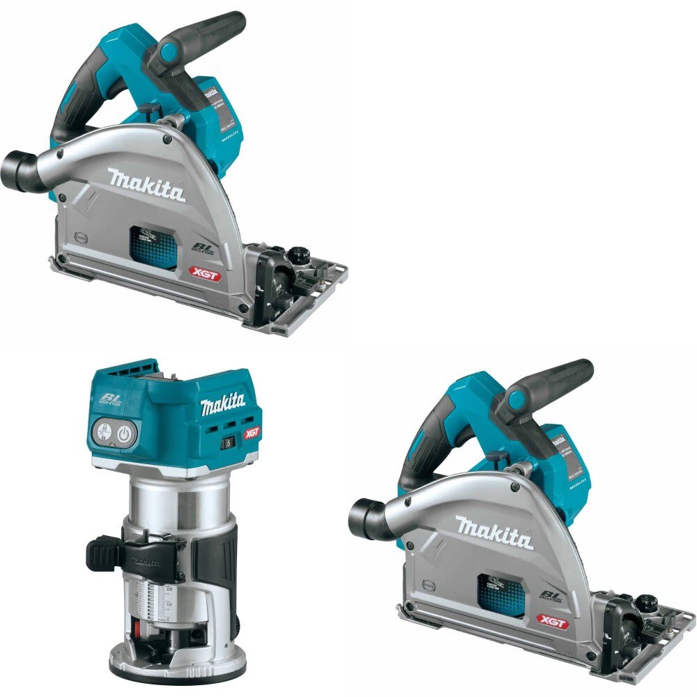 Makita GPS01Z 40V Plunge Saw, 2 Pack Kit W/ FREE GTR01Z Compact Router