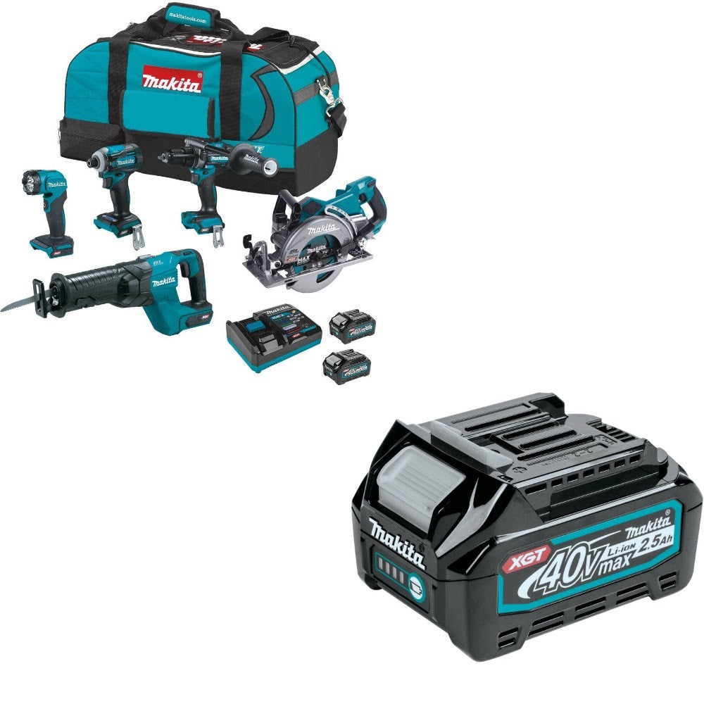Makita GT500M 5-Pc Combo Kit W/ FREE BL4025 2.5Ah Battery