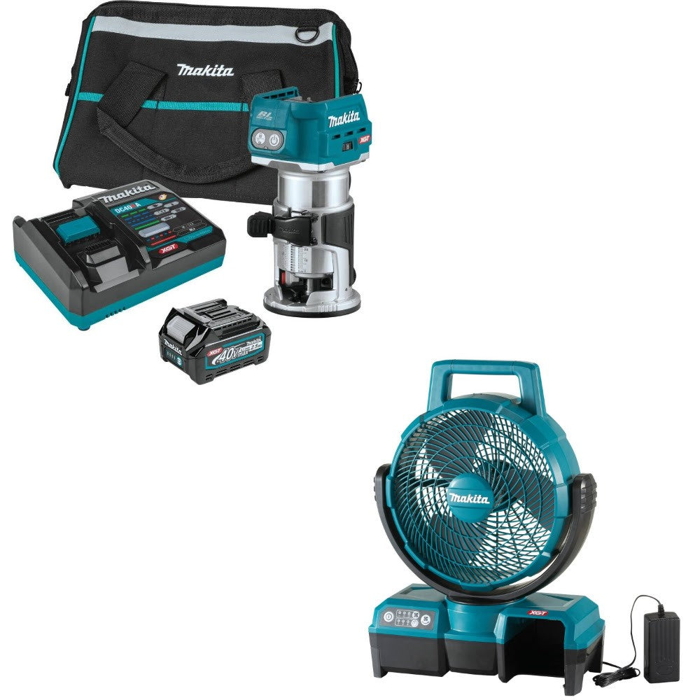 Makita GTR01D1 Compact Router Kit W/ FREE CF001GZ Fan