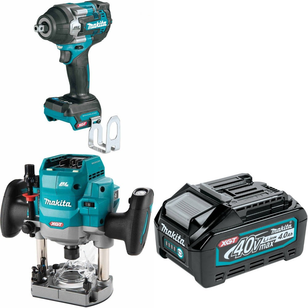 Makita GWT08Z Impact Wrench Kit W/ Plunge Router and FREE Battery