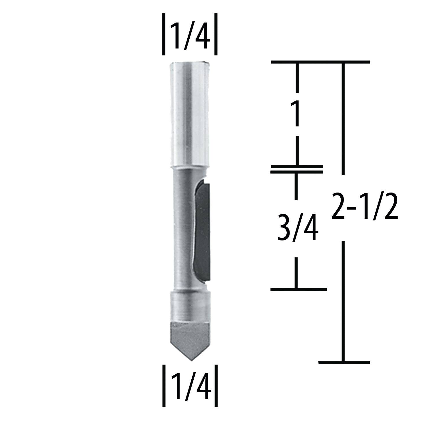 Makita 733030-2A Router Bit 1/4" Panel Pilot, 1 Flute, 1/4" SH, C.T. - 2