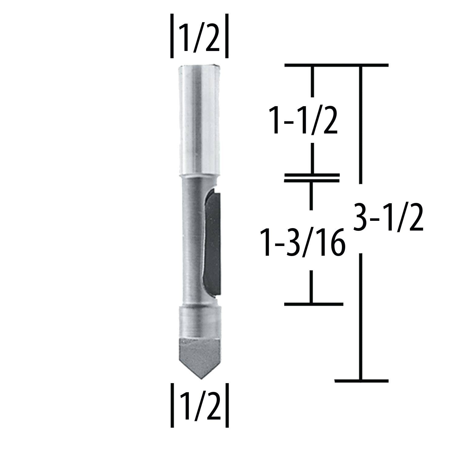 Makita 733030-6A Router Bit 1/2" Panel Pilot, 1 Flute, 1/2" SH, C.T. - 2