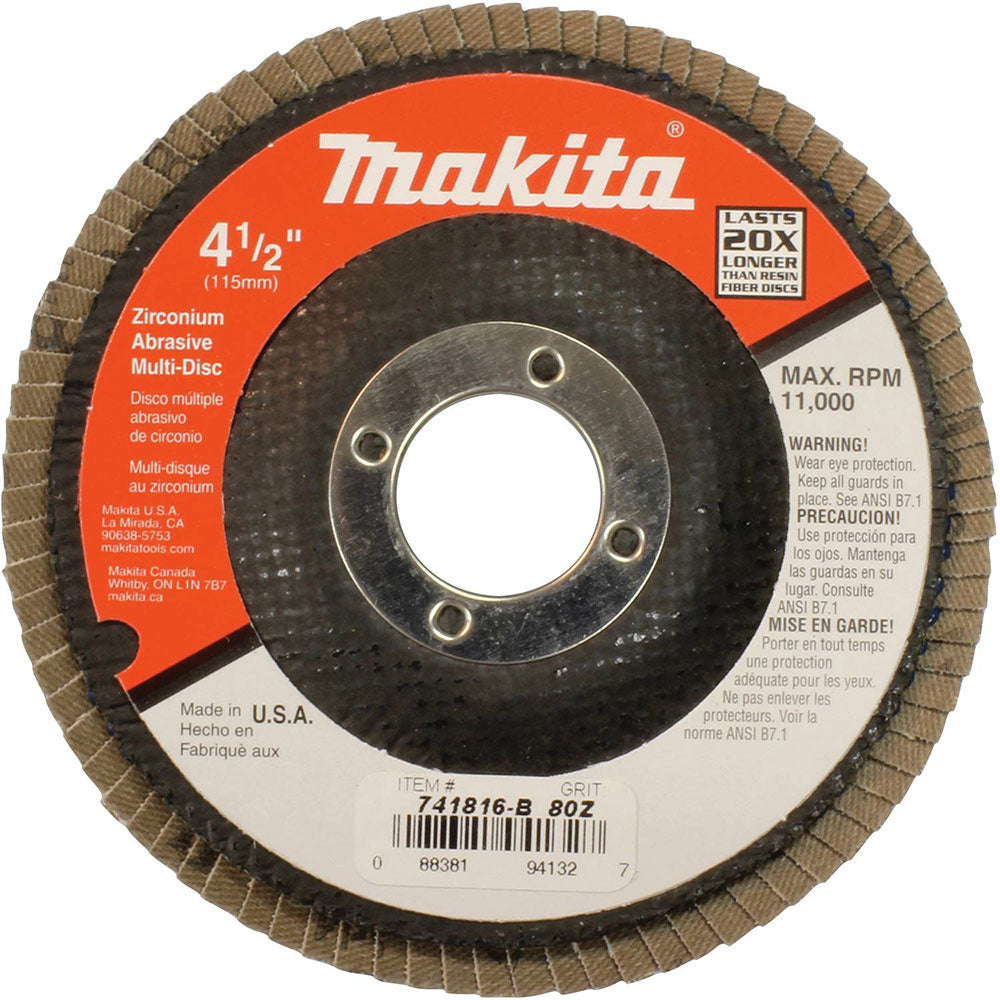 Makita 741816-B-10 4?1/2" x 7/8" Multi?Disc, 80 Grit, Angled Type 29, 10 Pack