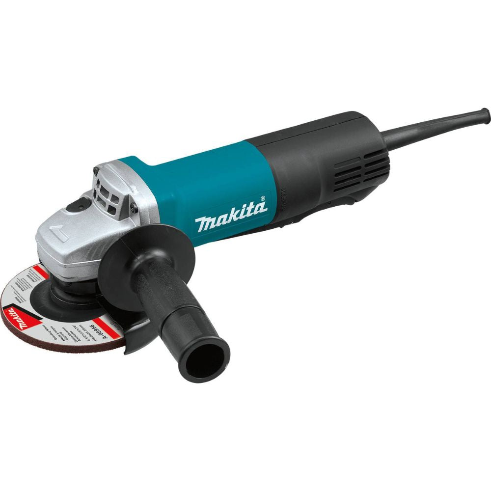 Makita 9557PBX1 4-1/2" Paddle Switch Cut-Off/Angle Grinder with aluminum case, diamond blade, 5 ea. grinding wheel, cut-off & grinding guards, lock-off, lock-on - 2