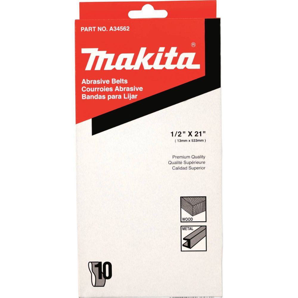 Makita A-34562 1/2" X 21" Abrasive Belt,40 Grit 10/PK, 9032 - 2