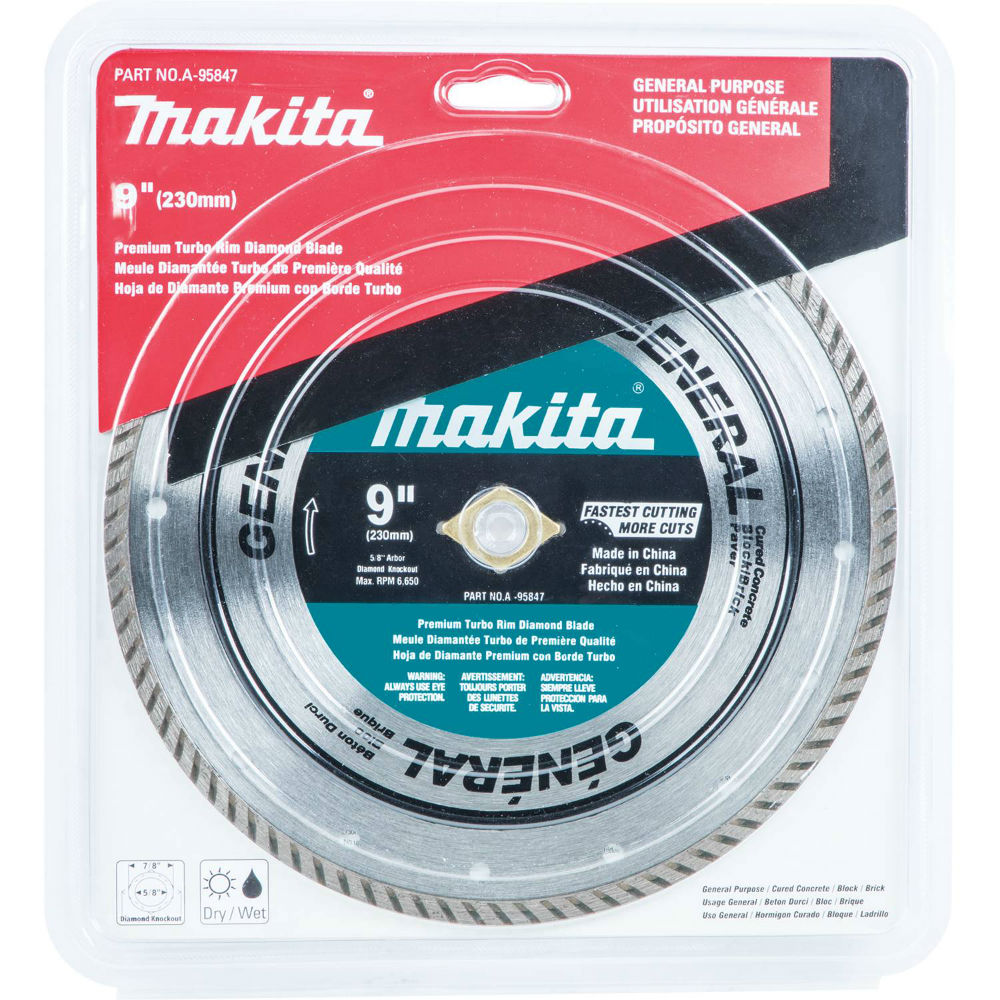 Makita A-95847 9" Diamond Blade, Turbo, General Purpose - 4