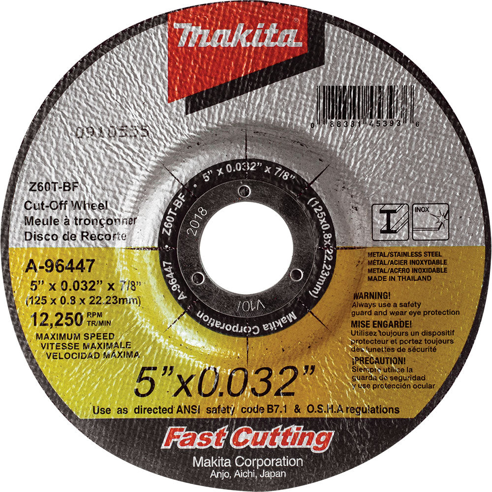 Makita A-96447-25 5" x .032" x 7/8" Depressed Center Cut-Off Wheel, 25/pk