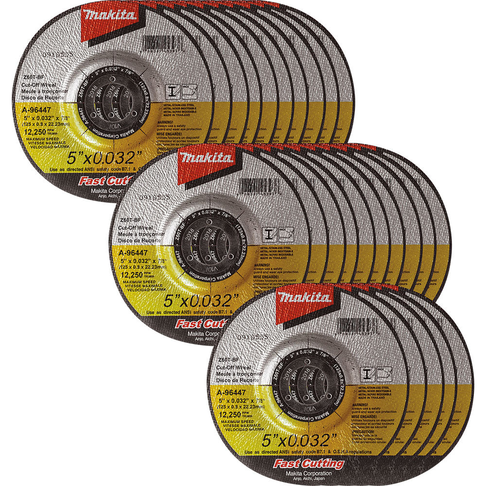 Makita A-96447-25 5" x .032" x 7/8" Depressed Center Cut-Off Wheel, 25/pk - 5