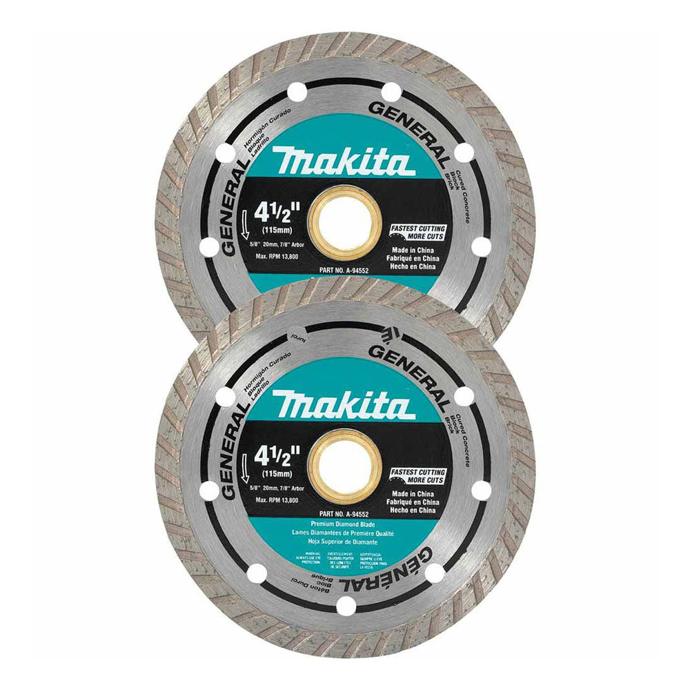 Makita A-97617 4-1/2" Turbo Rim General Purpose Diamond Blade 2 Pack