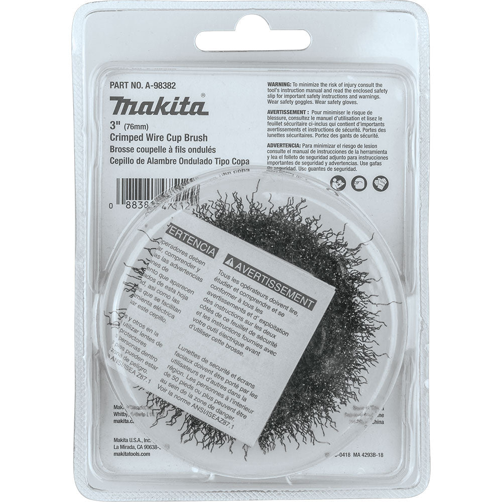 Makita A-98382 3" Crimped Wire Cup Brush, M10 x 1.25 - 5