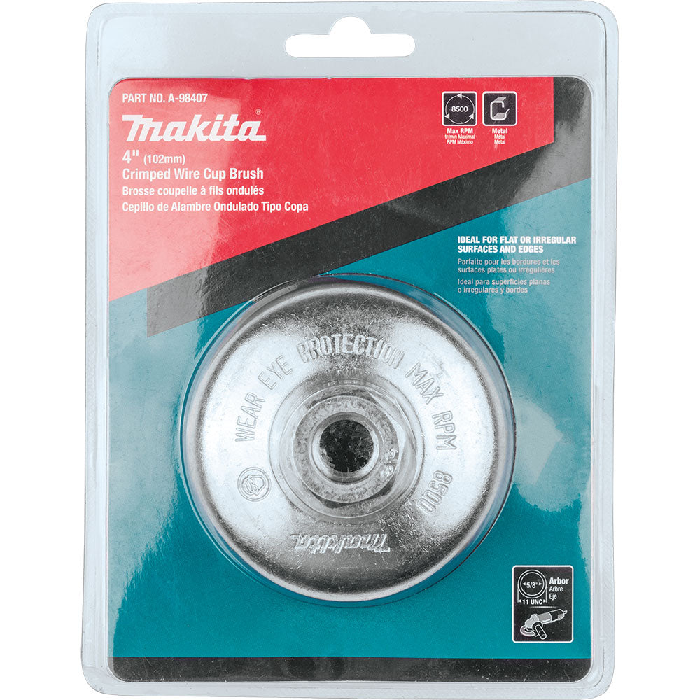 Makita A-98407 4" Crimped Wire Cup Brush, 5/8"-11 - 4