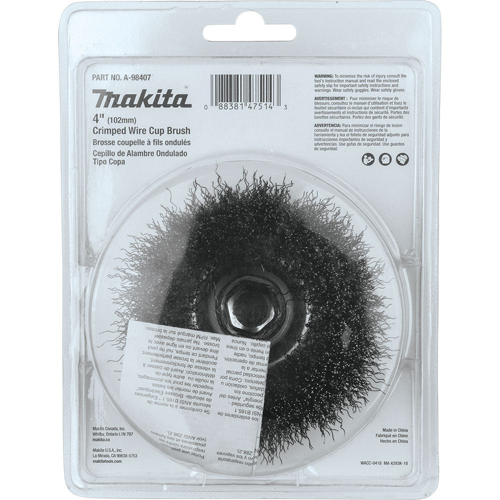 Makita A-98407 4" Crimped Wire Cup Brush, 5/8"-11 - 5