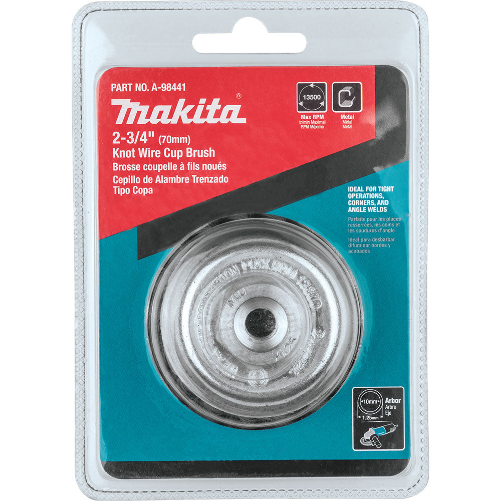 Makita A-98441 2-3/4" Knot Wire Cup Brush, M10 x 1.25 - 4