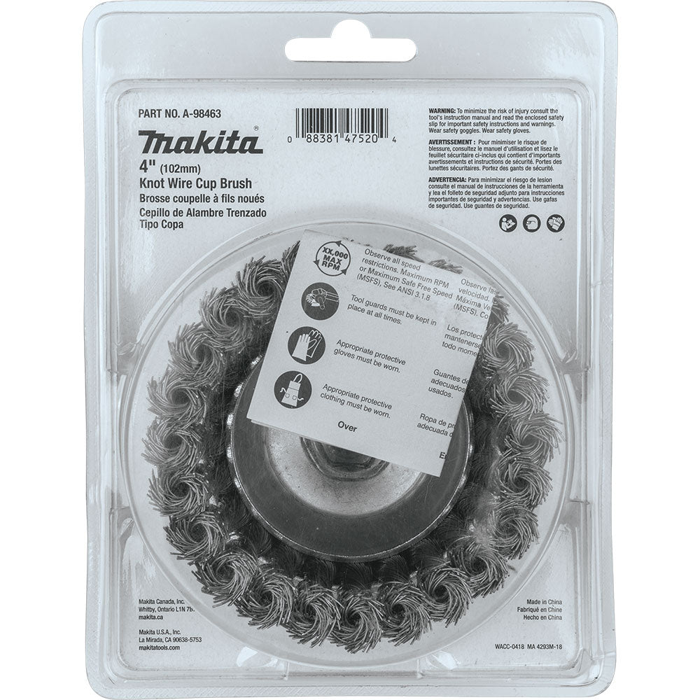 Makita A-98463 4" Knot Wire Cup Brush, 5/8"-11 - 5