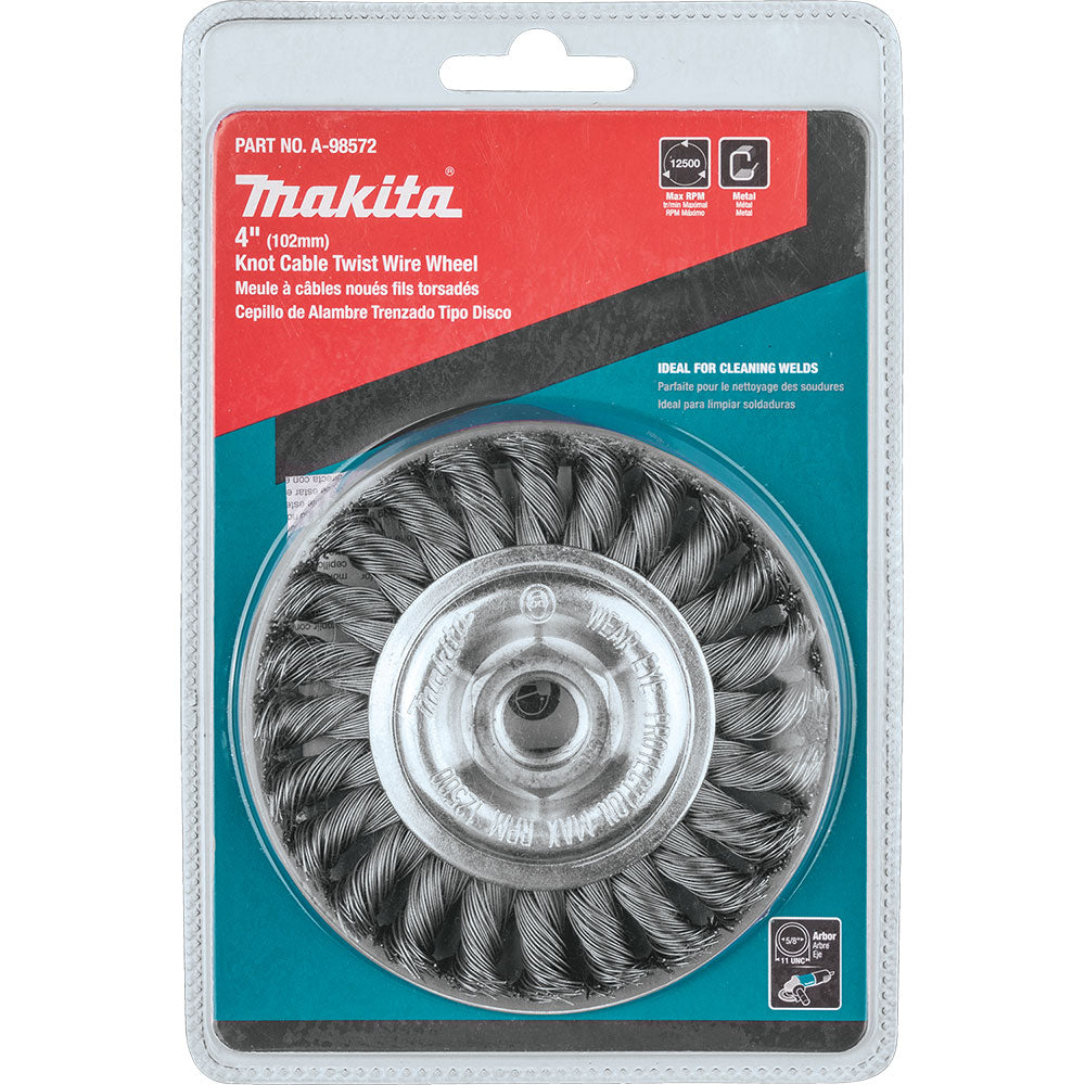 Makita A-98572 4" Knot Cable Twist Wire Wheel, 5/8"-11 - 3