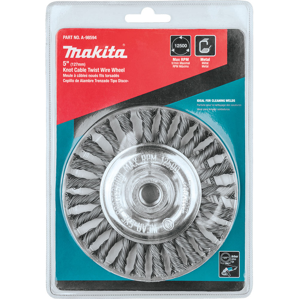 Makita A-98594 5" Knot Cable Twist Wire Wheel, 5/8"-11 - 3