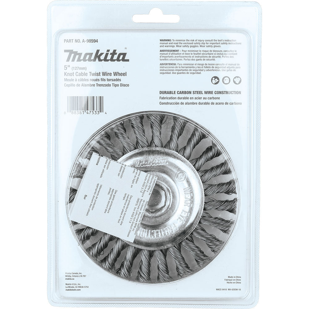 Makita A-98594 5" Knot Cable Twist Wire Wheel, 5/8"-11 - 4