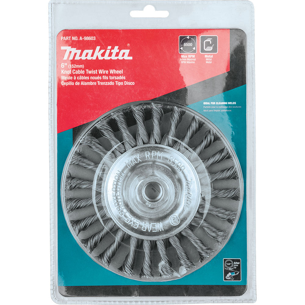 Makita A-98603 6" Knot Cable Twist Wire Wheel, 5/8"-11 - 3