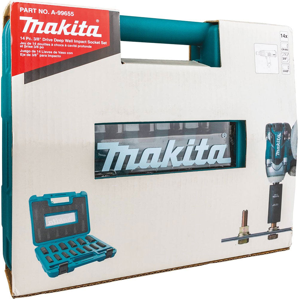 Makita A-99655 14 Piece 3/8" Drive Deep Well Impact Socket Set - 6