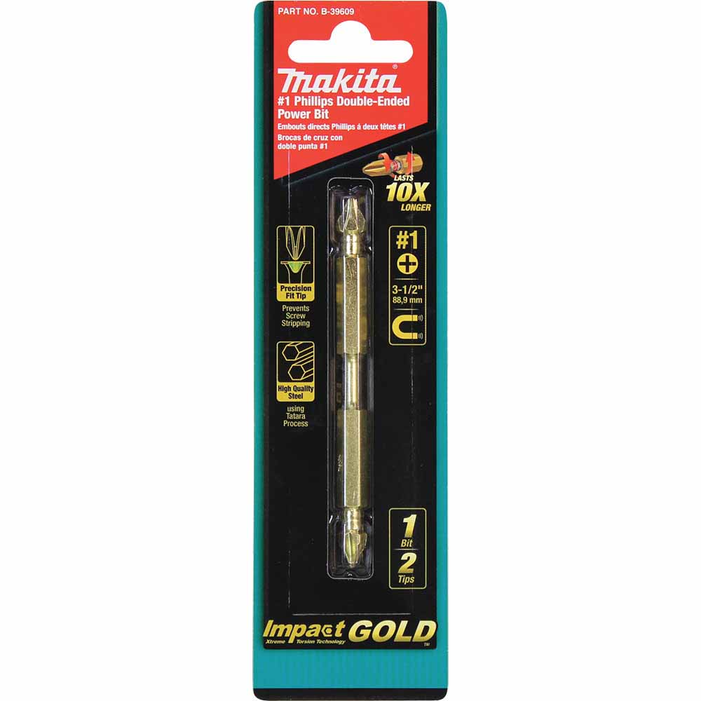 Makita B-39609 Impact GOLD® #1 (3-1/2") Phillips Double-Ended Power Bit - 3