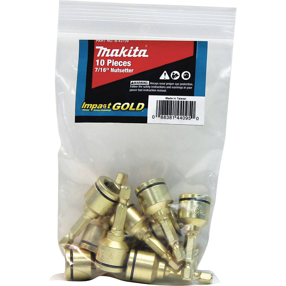 Makita B-42709 Impact GOLD 7/16" Grip-It nutsetters, 10 Pack - 2