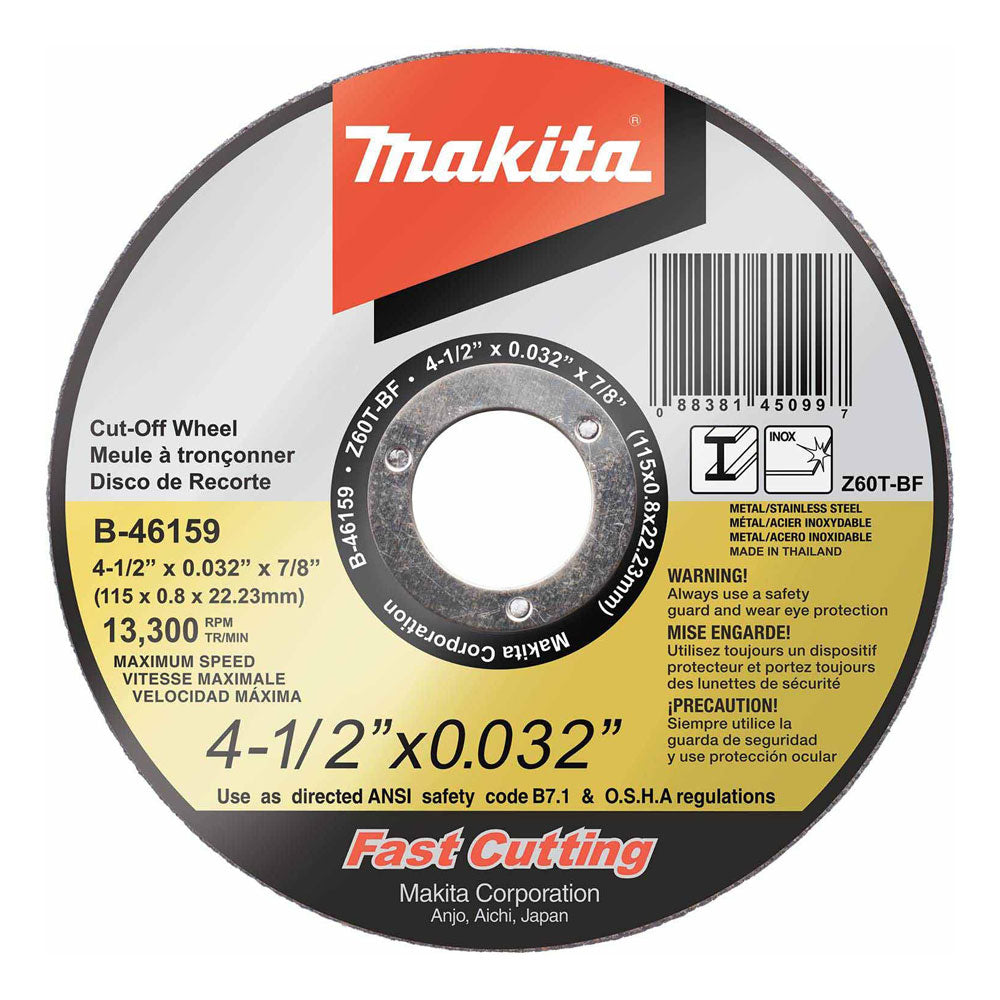 Makita B-46159 4-1/2" x .032" x 7/8" Stainless Cut-Off Wheel