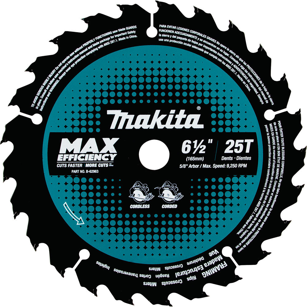 Makita B-62963 6-1/2" 25T C.T. Circular Saw Blade