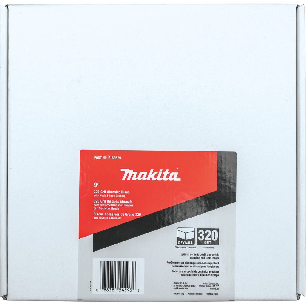 Makita B-68579 9" Round Abrasive Disc, Hook & Loop, 320 Grit, 25/pk - 3