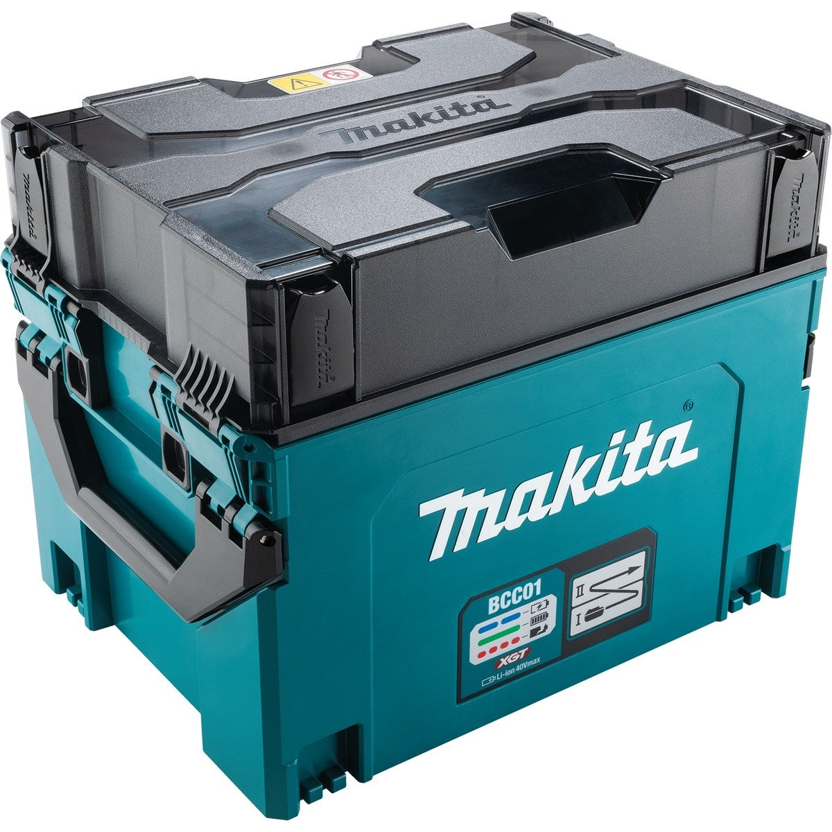 Makita BCC01 40V max XGT and 18V LXT 8-Port Charging Case with AC Adapter Power Supply