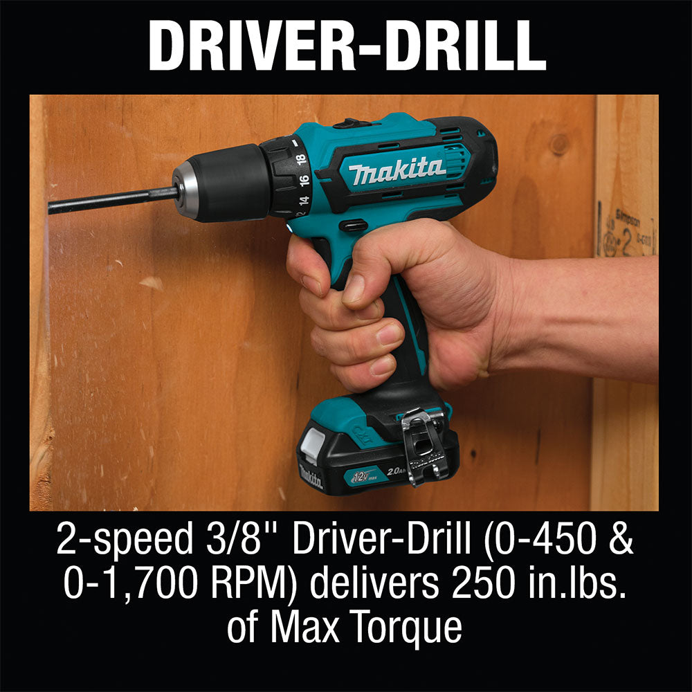 Makita CT323 12V max CXT Lithium-Ion Cordless 3 Pc. Combo Kit - 4