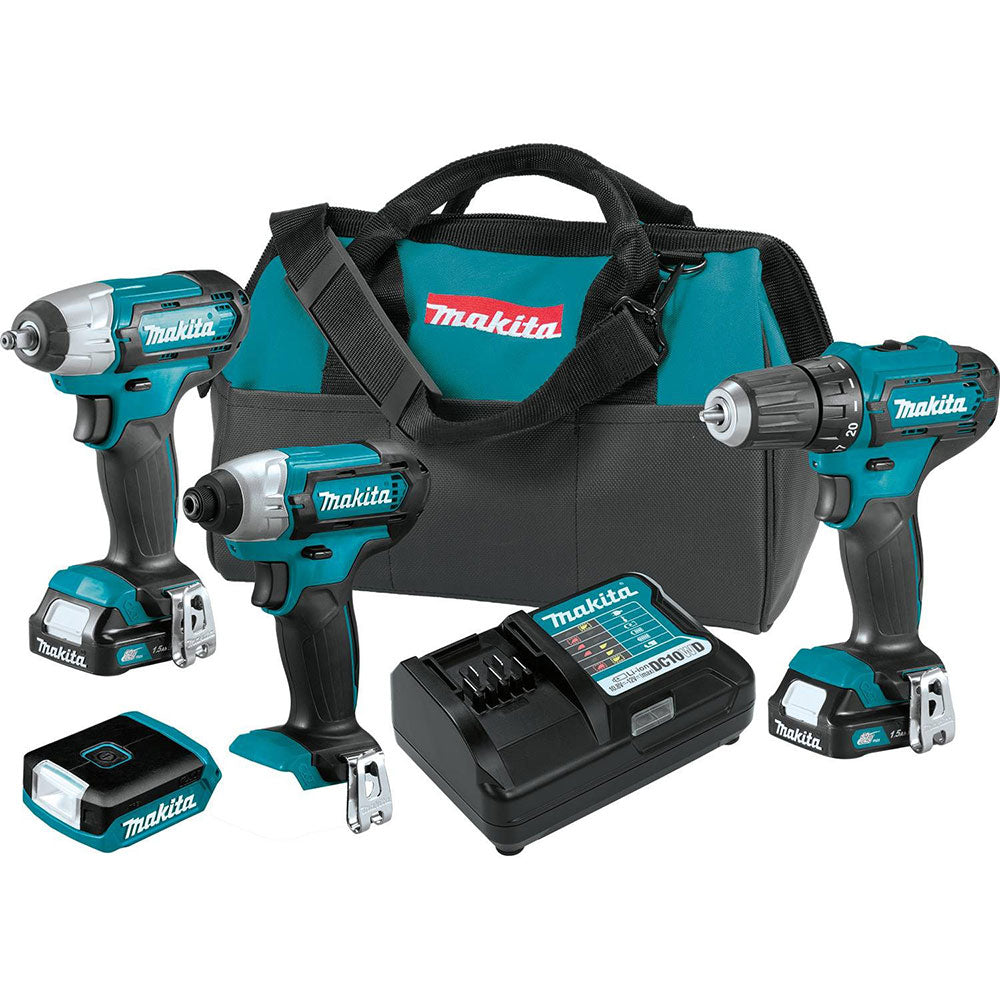 Makita CT411 12V Max CXT Lithium-Ion Cordless 4-Pc. Combo Kit (1.5Ah)